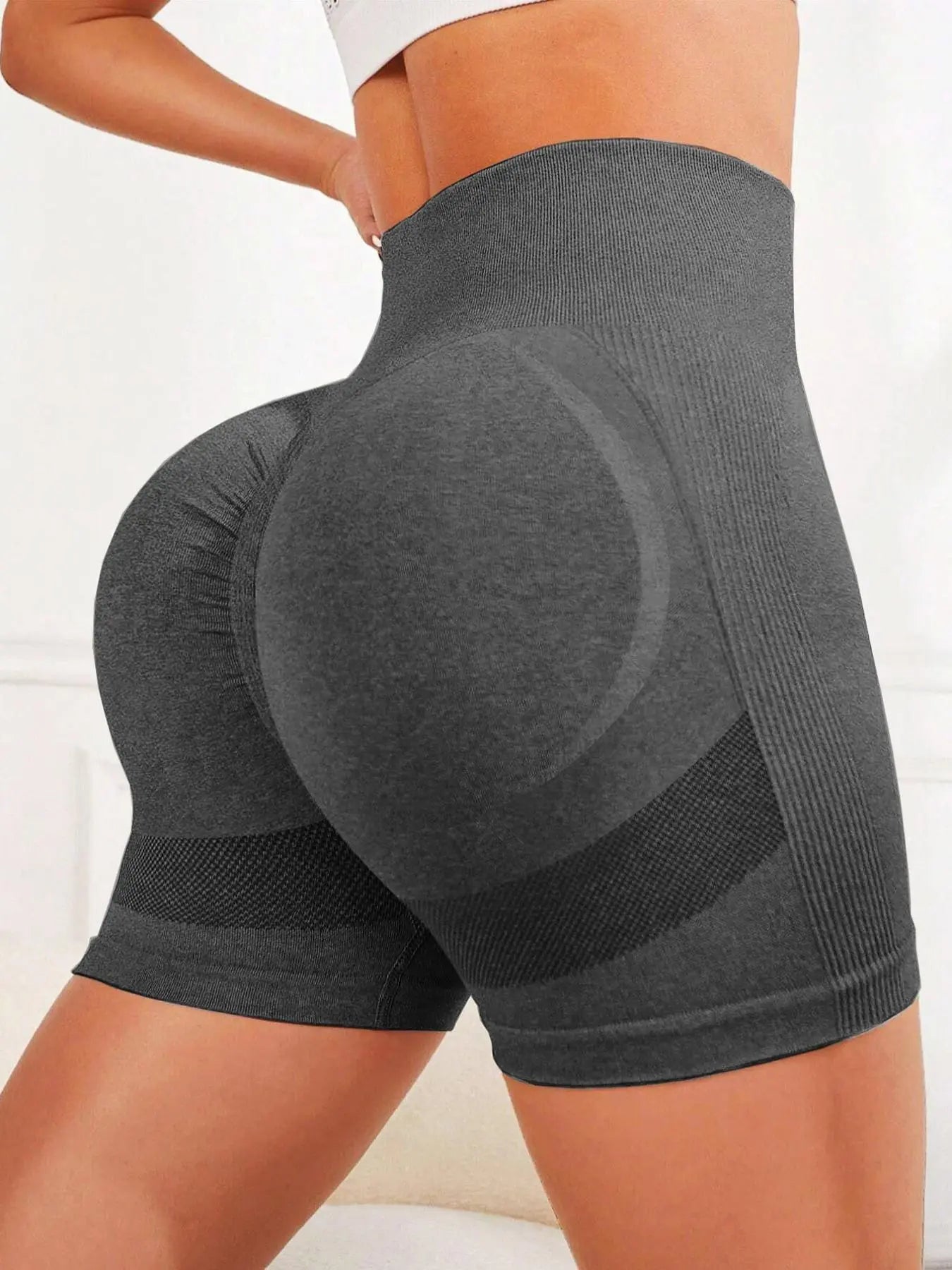 Women'S Solid Color High Waist Sports Shorts, Workout Exercise Supportive Compression Short Leggings, Ladies Sportswear, Summer Outfits 2026