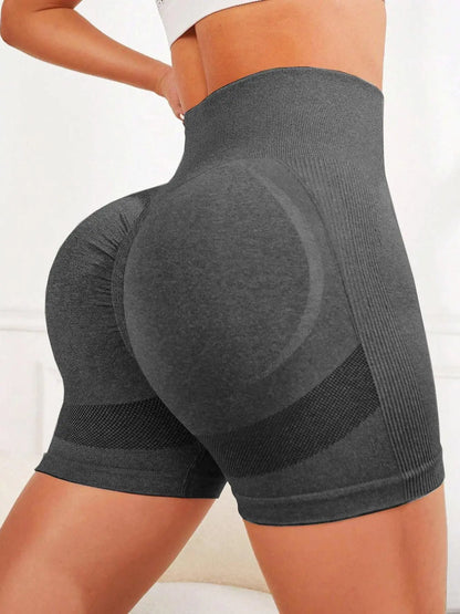 Women'S Solid Color High Waist Sports Shorts, Workout Exercise Supportive Compression Short Leggings, Ladies Sportswear, Summer Outfits 2026
